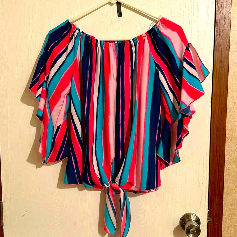 Beautiful Off the Shoulder Blouse by Pink Lily Boutique Size S